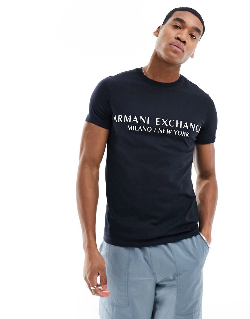 T-shirt con logo lineare - Armani Exchange - Modalova