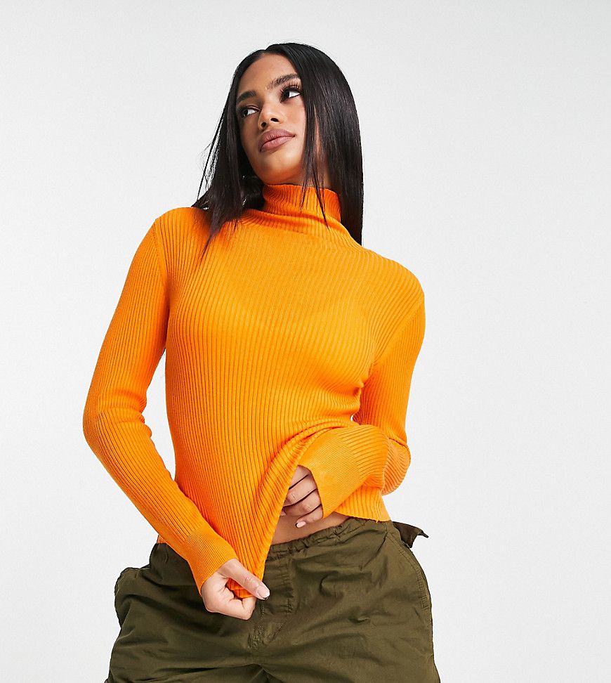 Maglione con collo alto in maglia, colore arancione - AsYou - Modalova