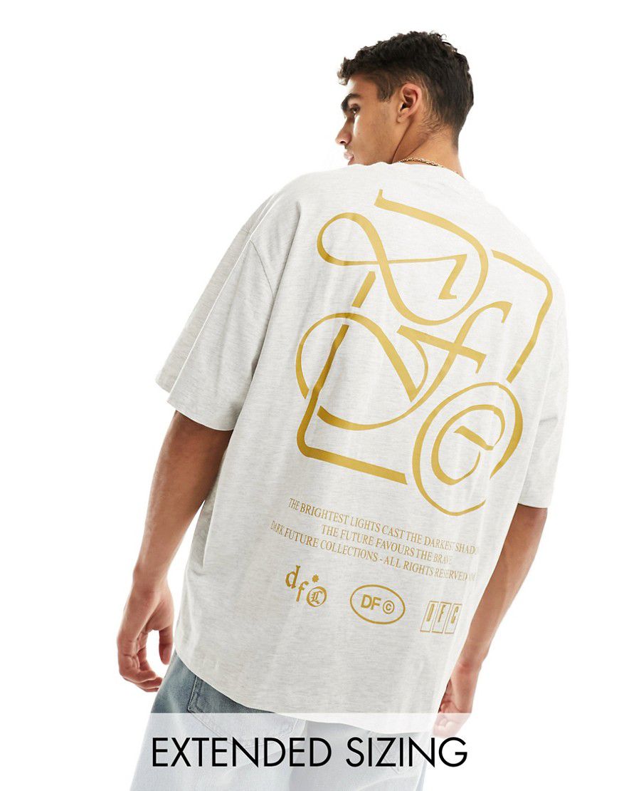ASOS Dark Future - T-shirt oversize mélange con scritta stampata sul retro - ASOS DESIGN - Modalova