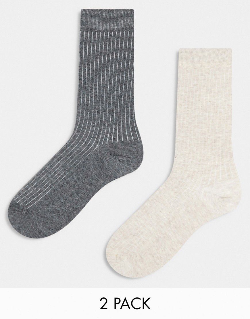 Confezione da 2 paia di calzini lunghi lavorati a maglia sottile - ASOS DESIGN - Modalova