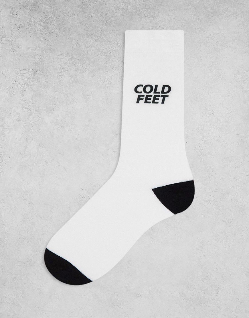 Calzini bianchi con stampa Cold Feet - ASOS DESIGN - Modalova