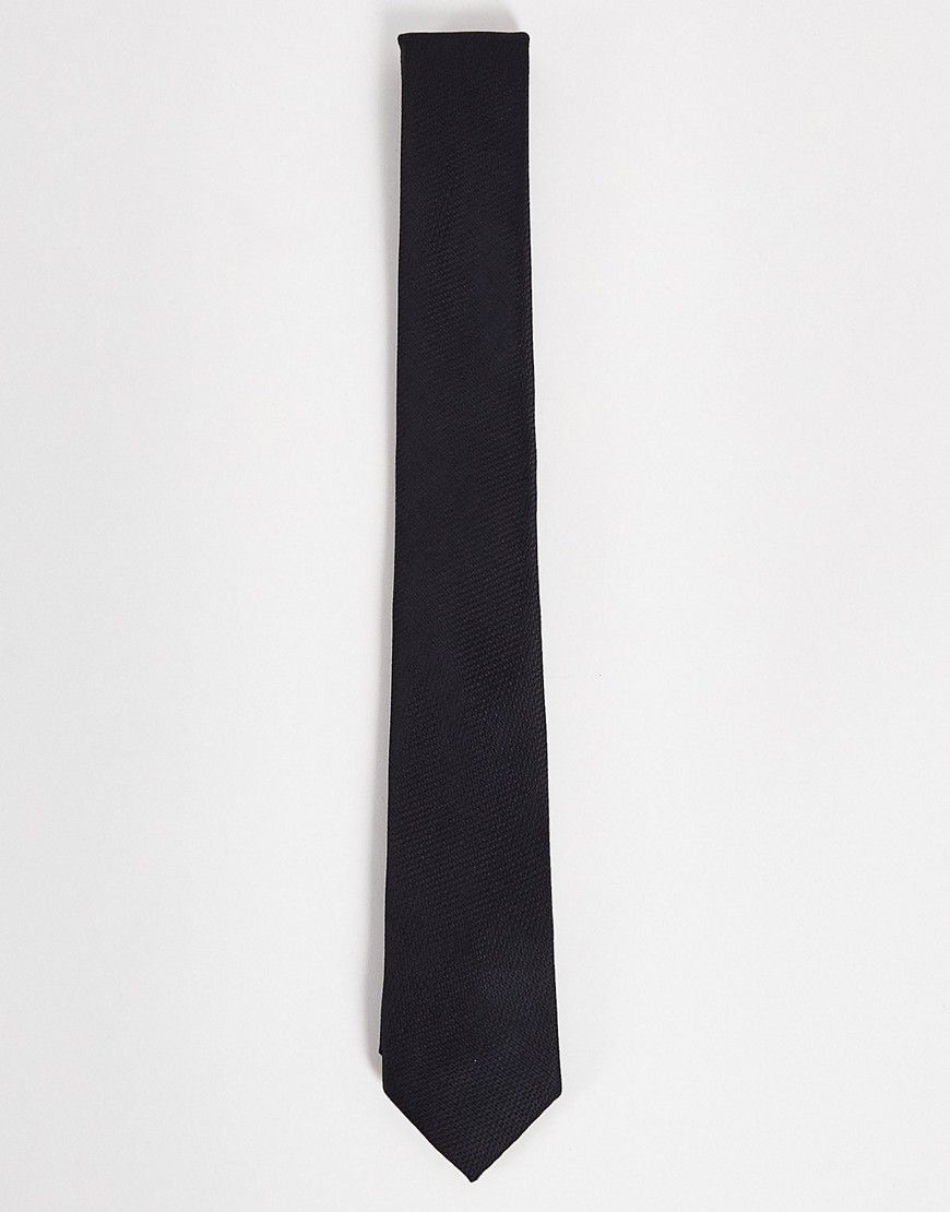 Cravatta nera testurizzata - ASOS DESIGN - Modalova