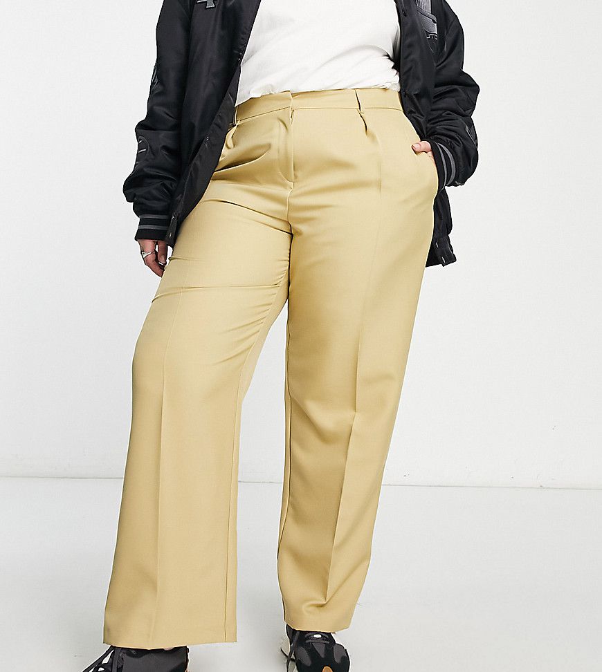ASOS DESIGN Curve - Everyday - Pantaloni extra larghi color pietra - ASOS Curve - Modalova