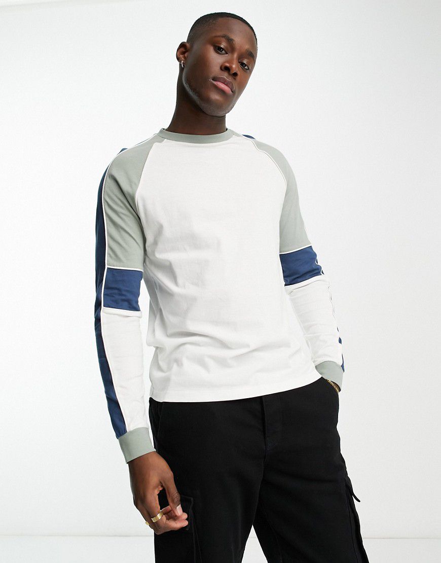 Maglietta grigia con maniche lunghe color block - ASOS DESIGN - Modalova