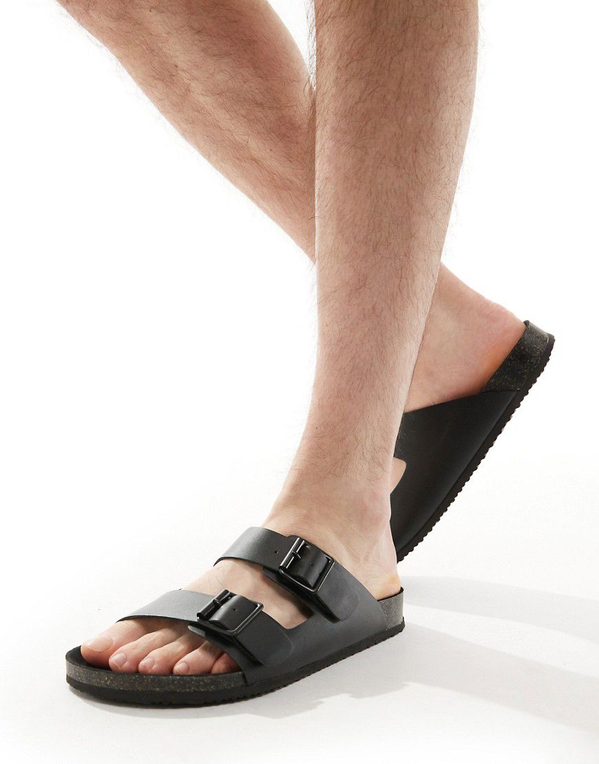 Sandali con cinturini neri con suola nera - ASOS DESIGN - Modalova