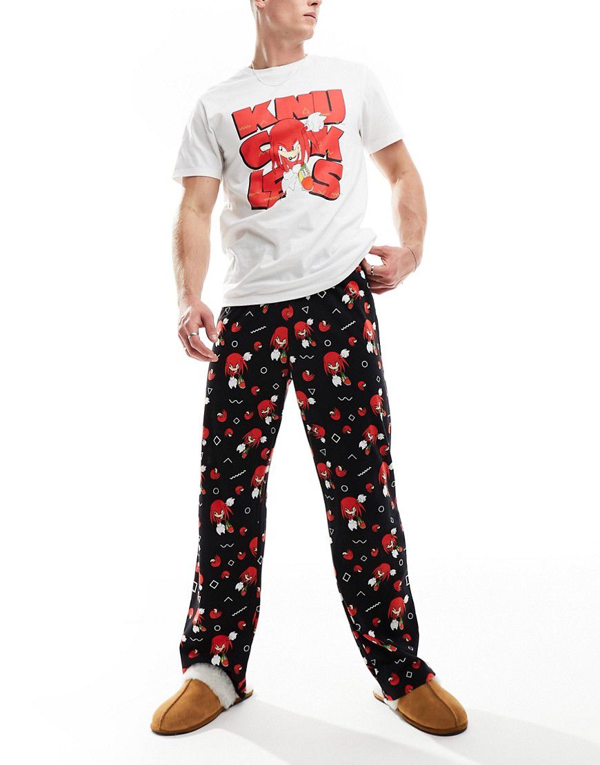 Set pigiama con stampa Knuckles in ecru e - ASOS DESIGN - Modalova