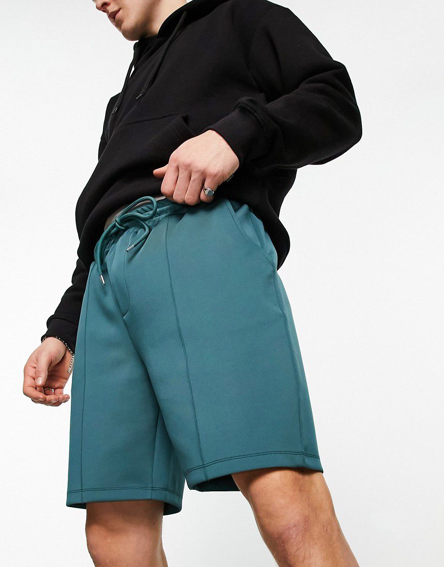 Pantaloncini slim eleganti verdi in tessuto scuba - ASOS DESIGN - Modalova