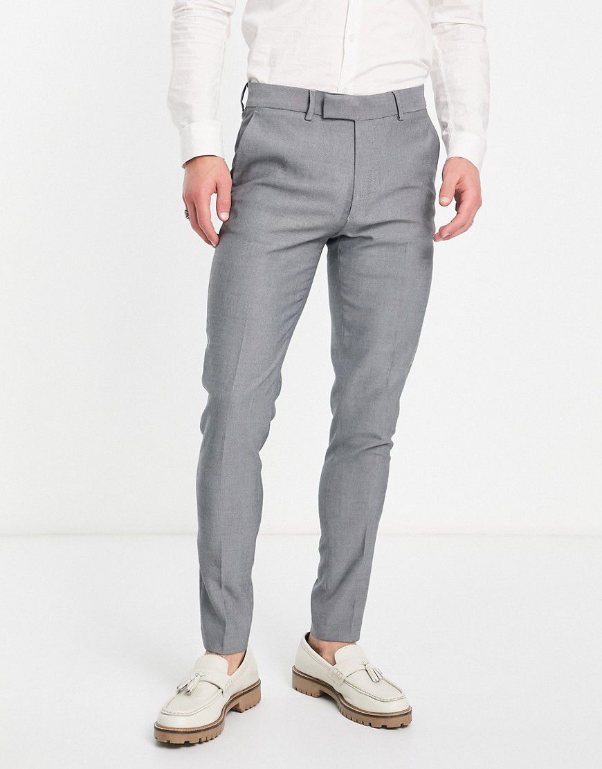 Pantaloni da abito Oxford eleganti skinny antracite - ASOS DESIGN - Modalova
