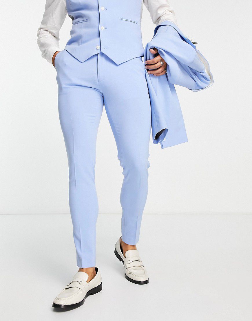 Pantaloni da abito super skinny azzurro polvere - ASOS DESIGN - Modalova