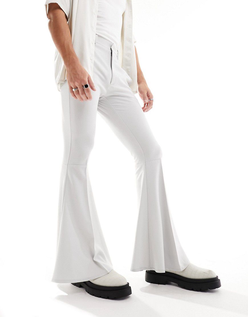 Pantaloni eleganti a fondo super ampio grigio ghiaccio - ASOS DESIGN - Modalova
