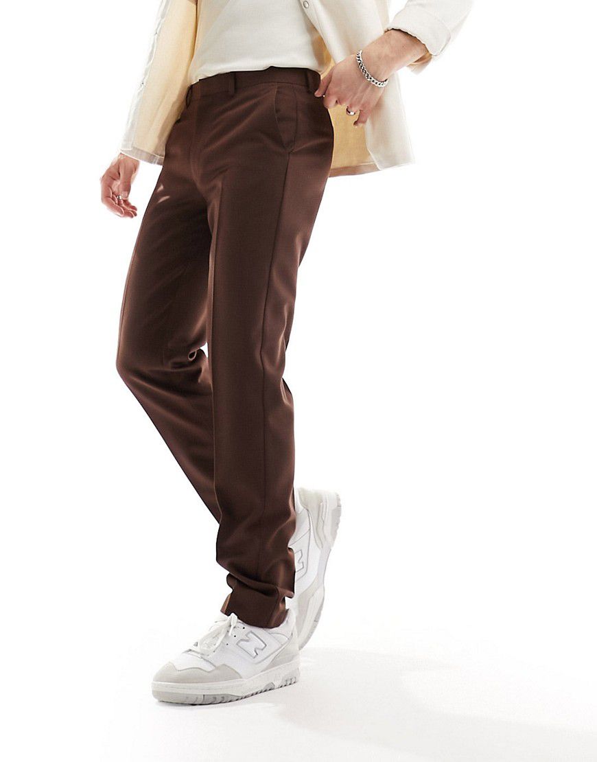 Pantaloni eleganti slim marroni - ASOS DESIGN - Modalova