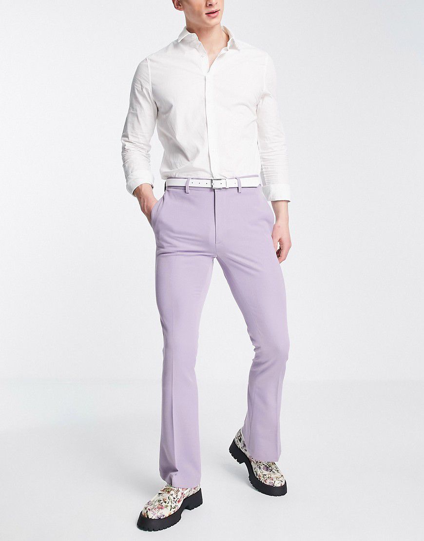 Pantaloni skinny a zampa eleganti lilla acceso - ASOS DESIGN - Modalova