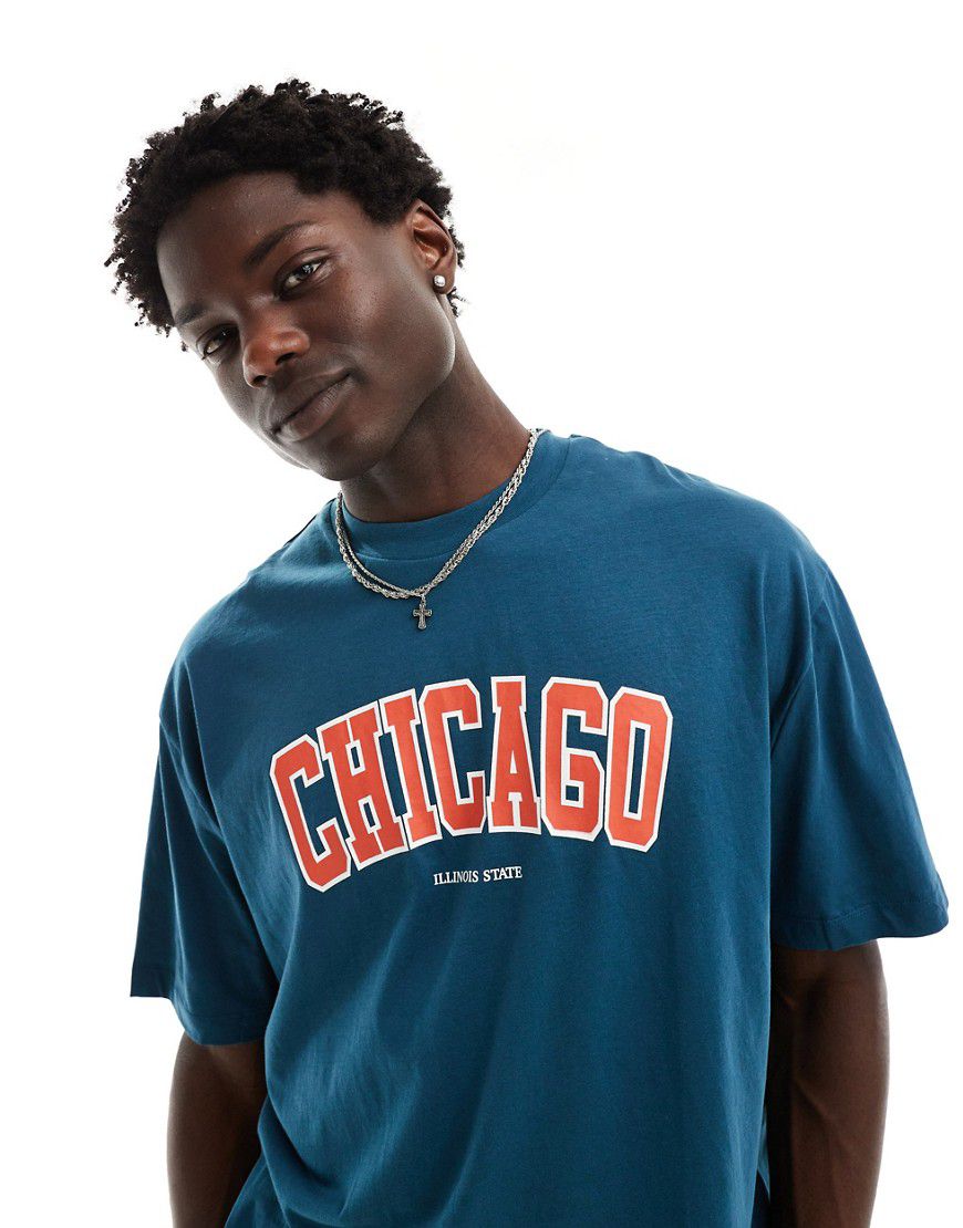 T-shirt oversize con stampa "Chicago" - ASOS DESIGN - Modalova