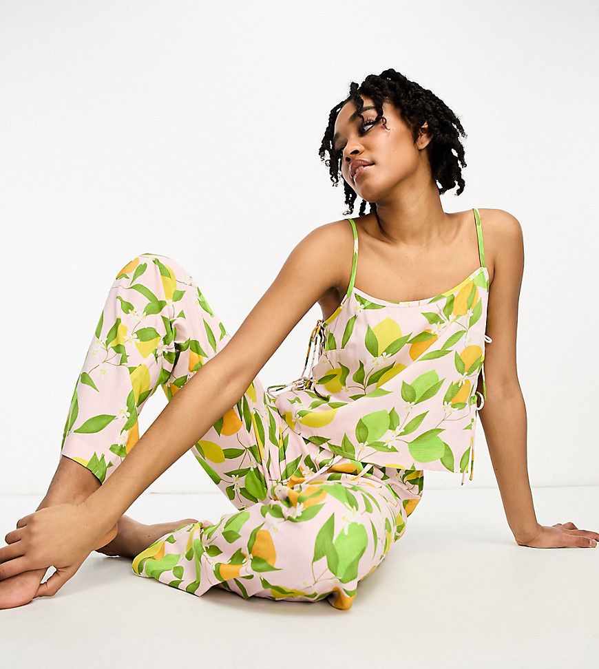 ASOS DESIGN Tall - Mix & Match - Pantaloni del pigiama in modal con stampa di frutti - ASOS Tall - Modalova