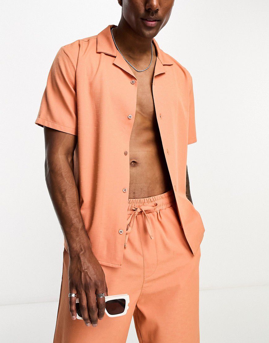 Camicia da mare testurizzata color ruggine - Bolongaro Trevor - Modalova