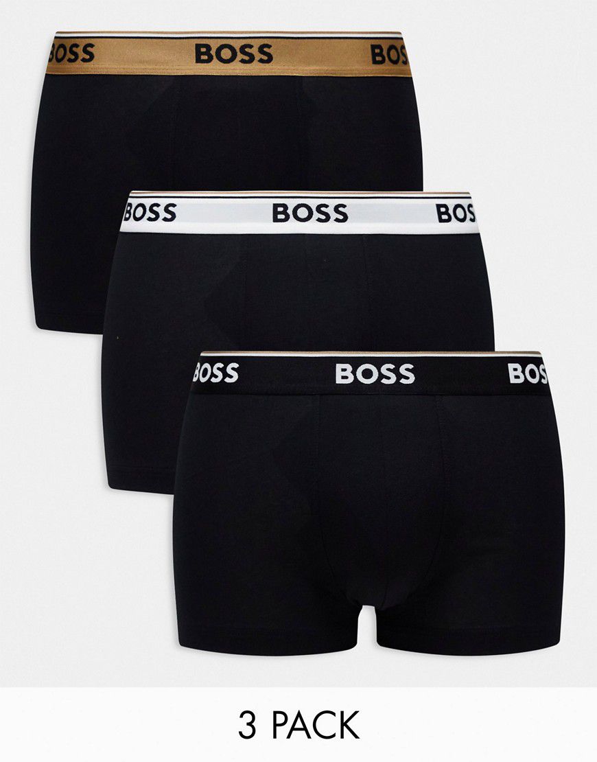 Power - Confezione da 3 paia di boxer aderenti neri - BOSS Bodywear - Modalova
