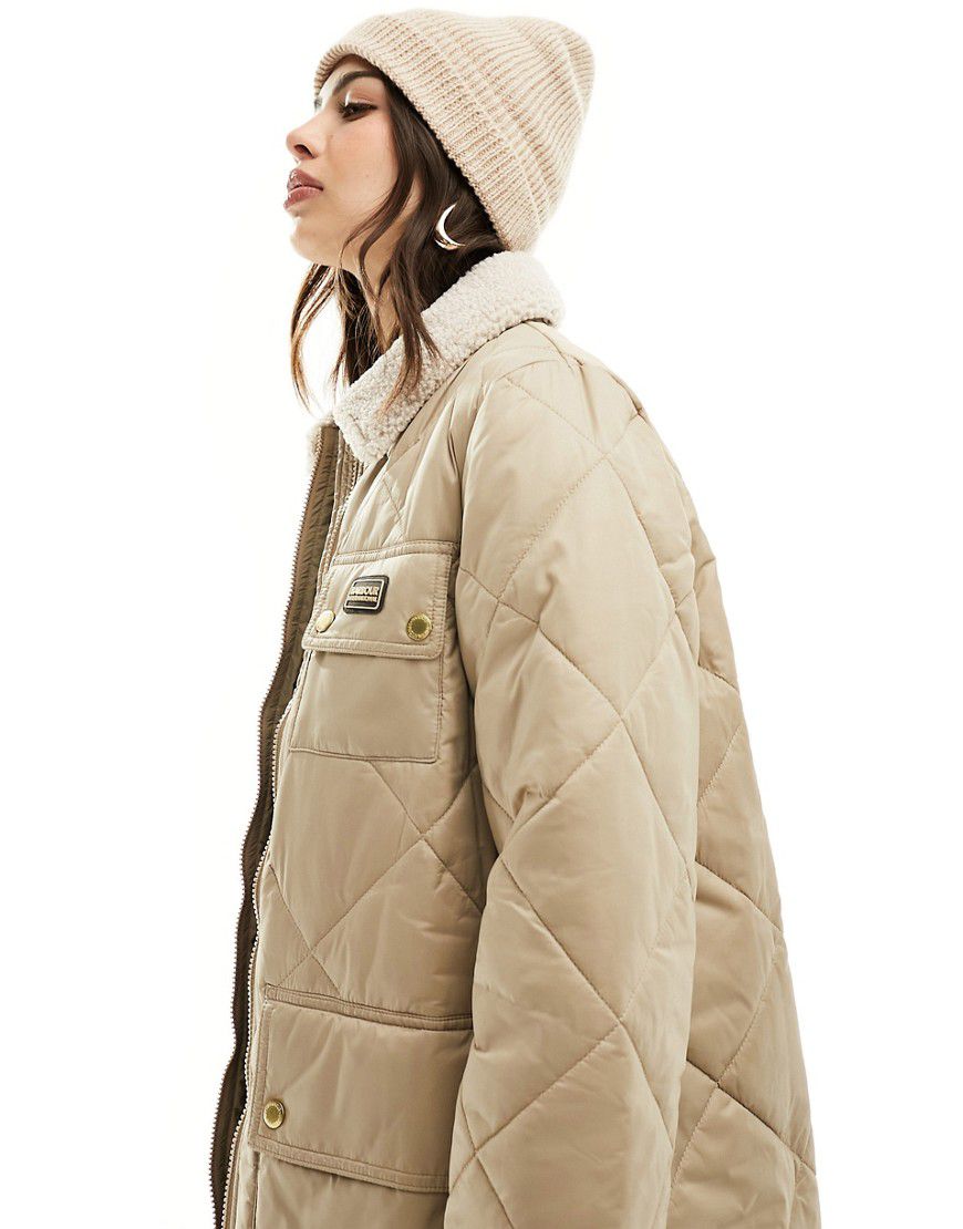 Supanova - Giacca taglio lungo trapuntata beige con colletto - Barbour International - Modalova