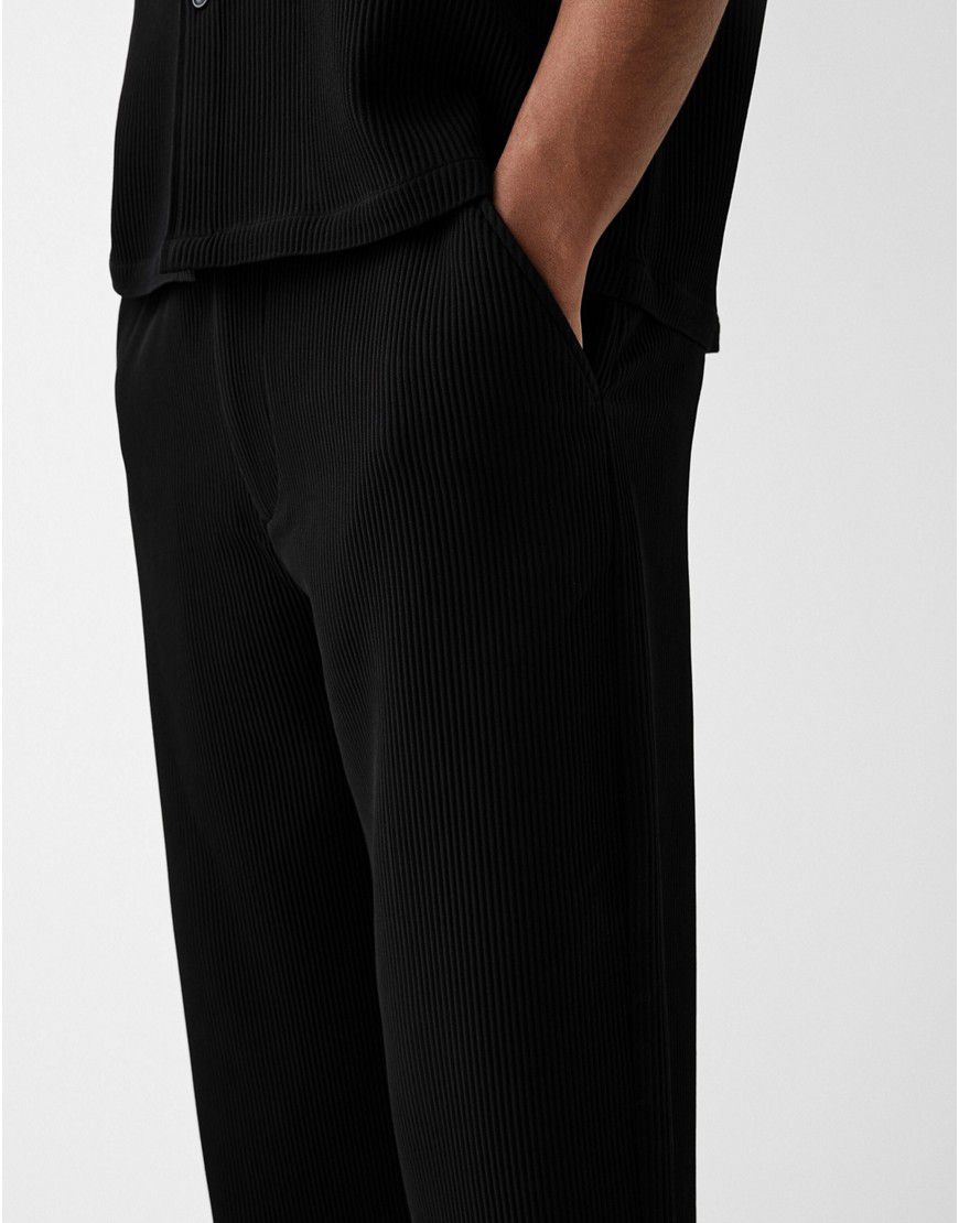 Pantaloni plissé neri in coordinato - Bershka - Modalova