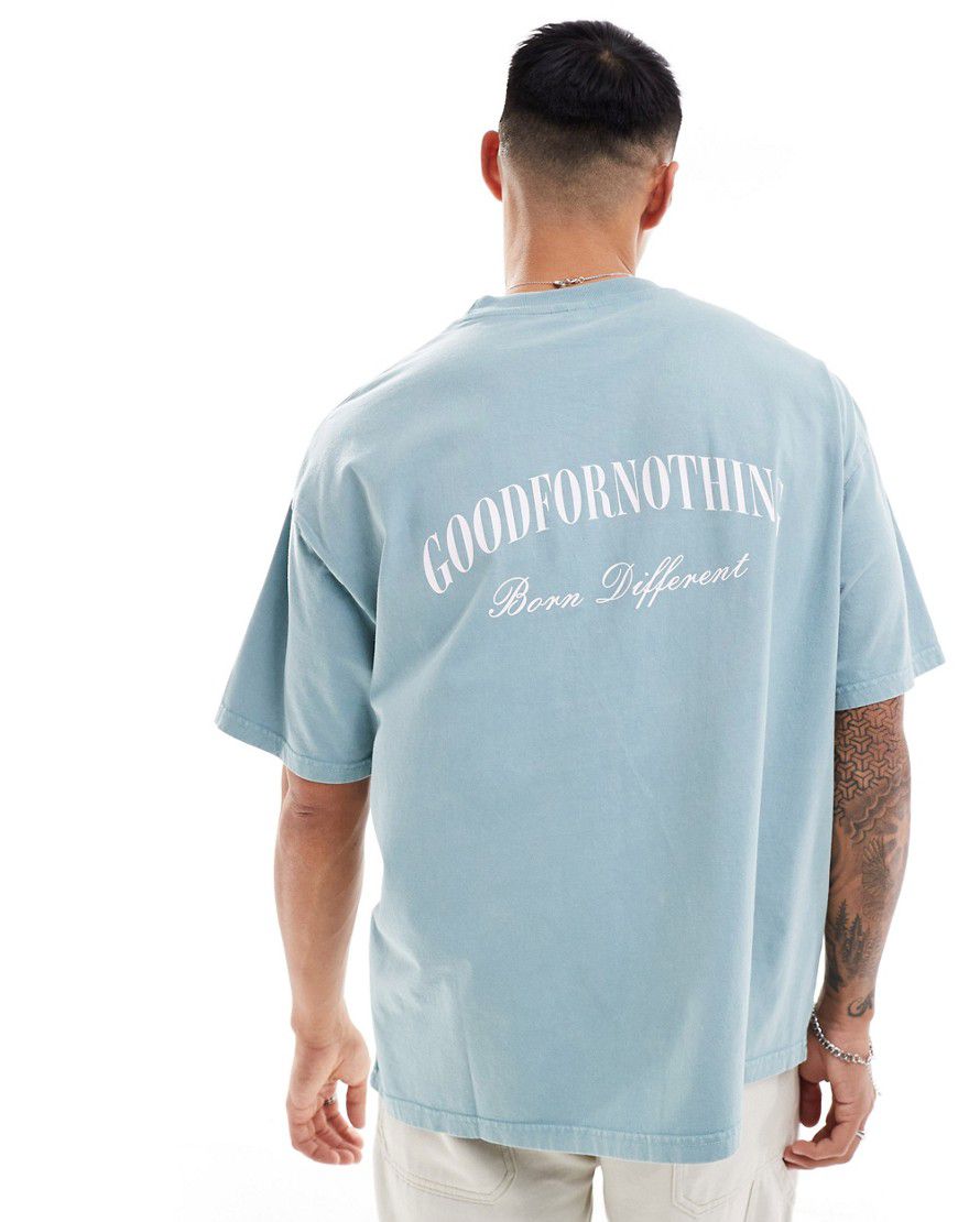 T-shirt oversize foglia di tè con logo - Good For Nothing - Modalova
