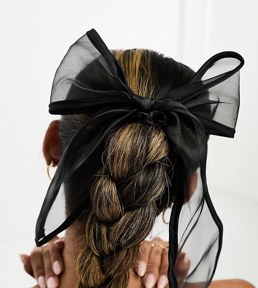 Elastico per capelli con fiocco in organza - DesignB London - Modalova