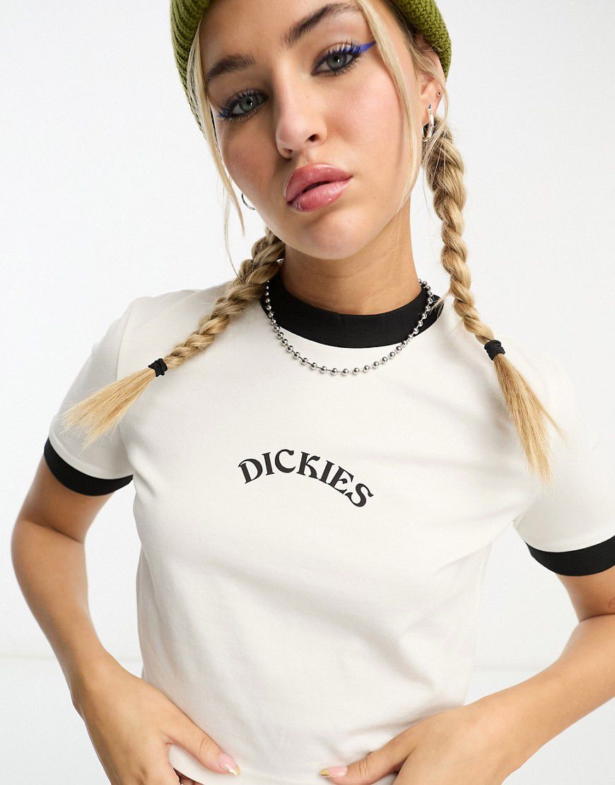 Warm Springs - T-shirt ristretta sporco con logo centrale e finiture a contrasto - Dickies - Modalova