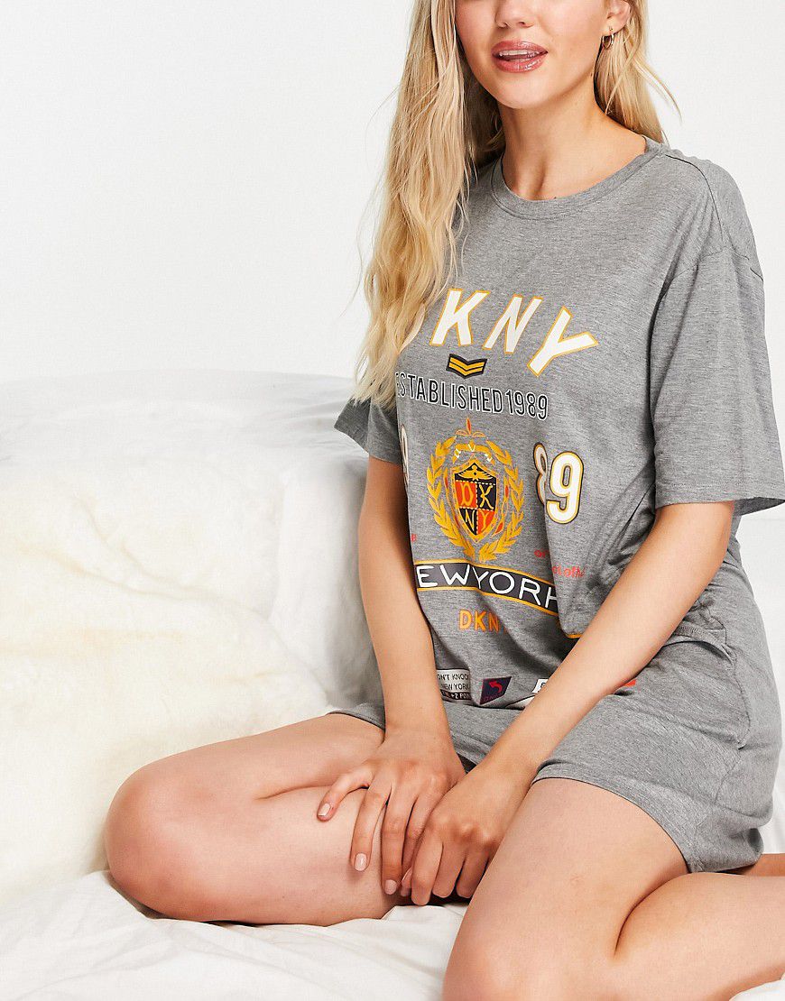 Camicia da notte in jersey medio con logo - DKNY - Modalova