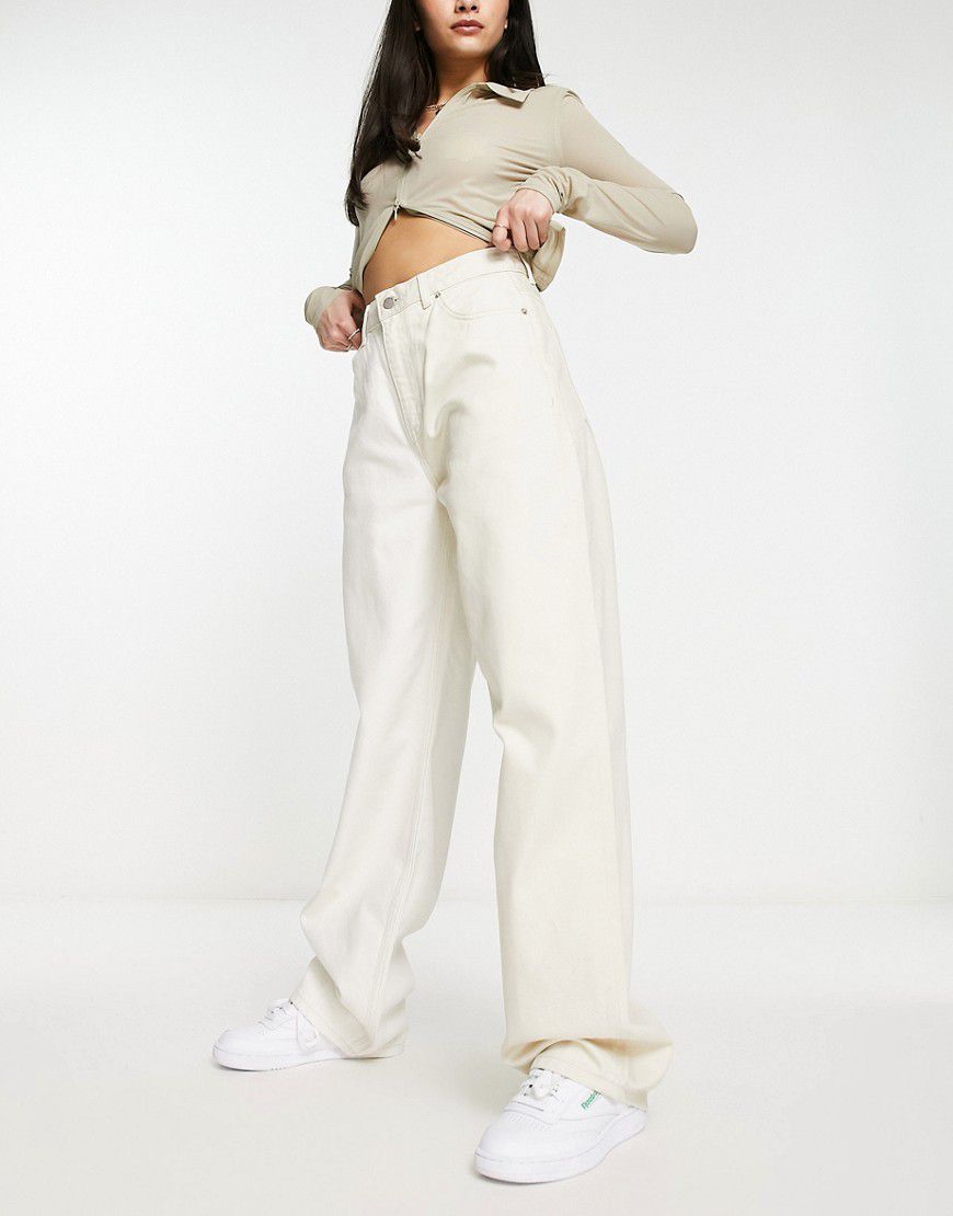Donna - Jeans dritti a vita alta bianchi bicolore - Dr Denim - Modalova
