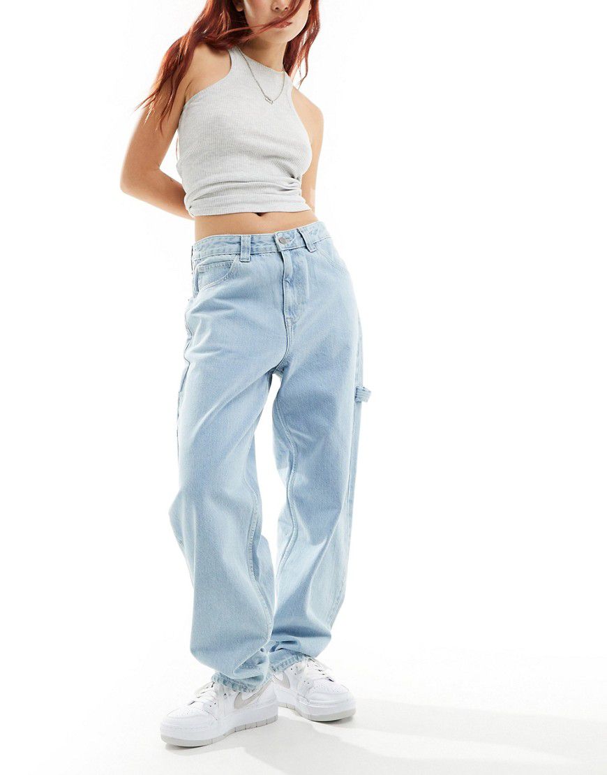 Faye Worker - Jeans a fondo ampio a vita medio alta lavaggio chiarissimo rétro - Dr Denim - Modalova