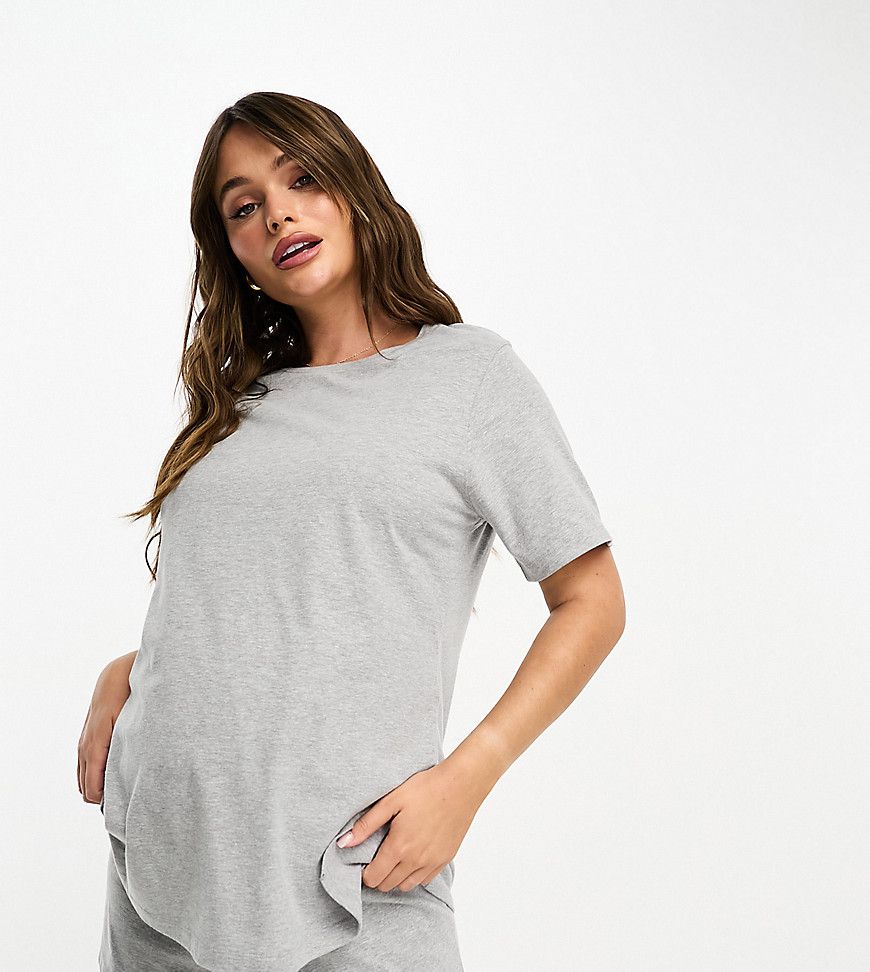Esclusiva ASOS DESIGN Maternity - T-shirt per l'allattamento del pigiama mix & match in cotone mélange - ASOS Maternity - Nursing - Modalova