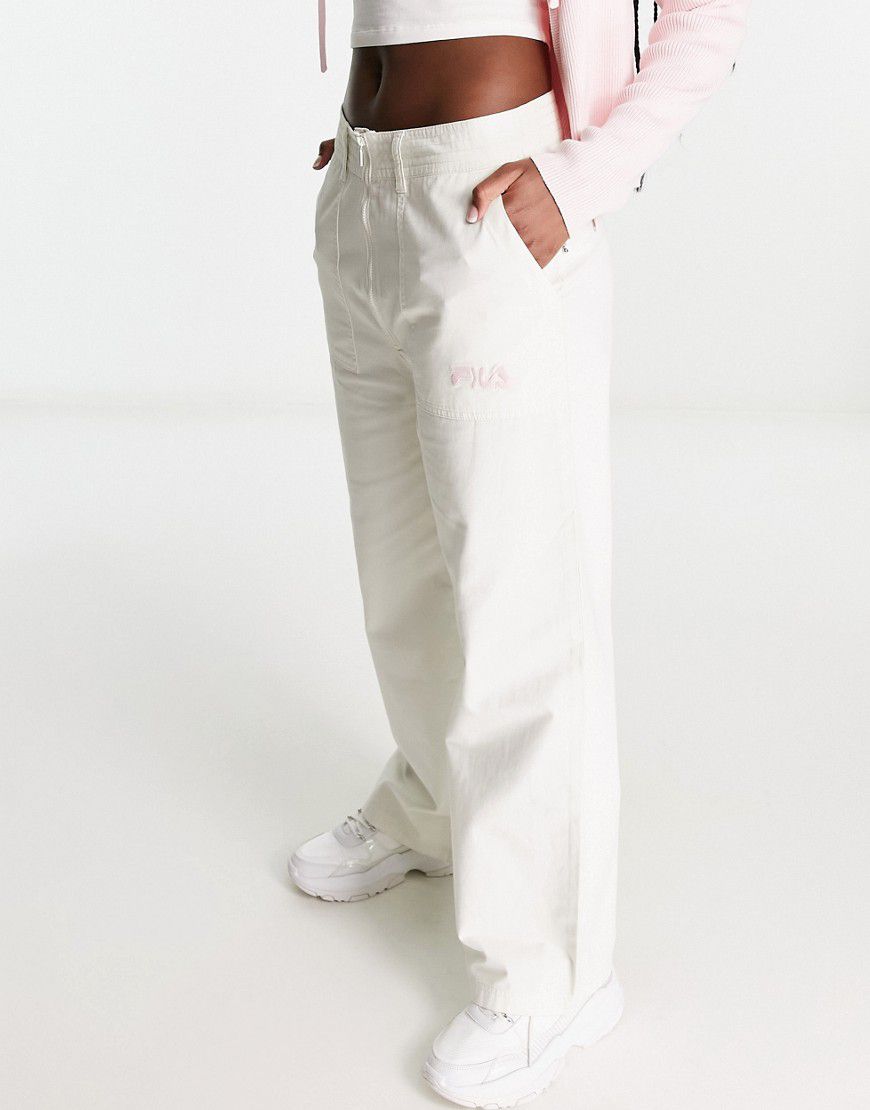 Pantaloni cargo bianchi con cuciture a contrasto - Fila - Modalova
