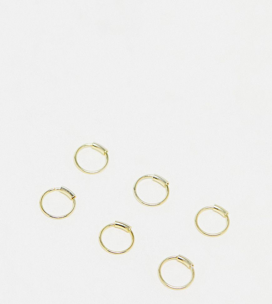 Confezione da 3 paia di orecchini a cerchio piccoli placcati - Kingsley Ryan - Modalova