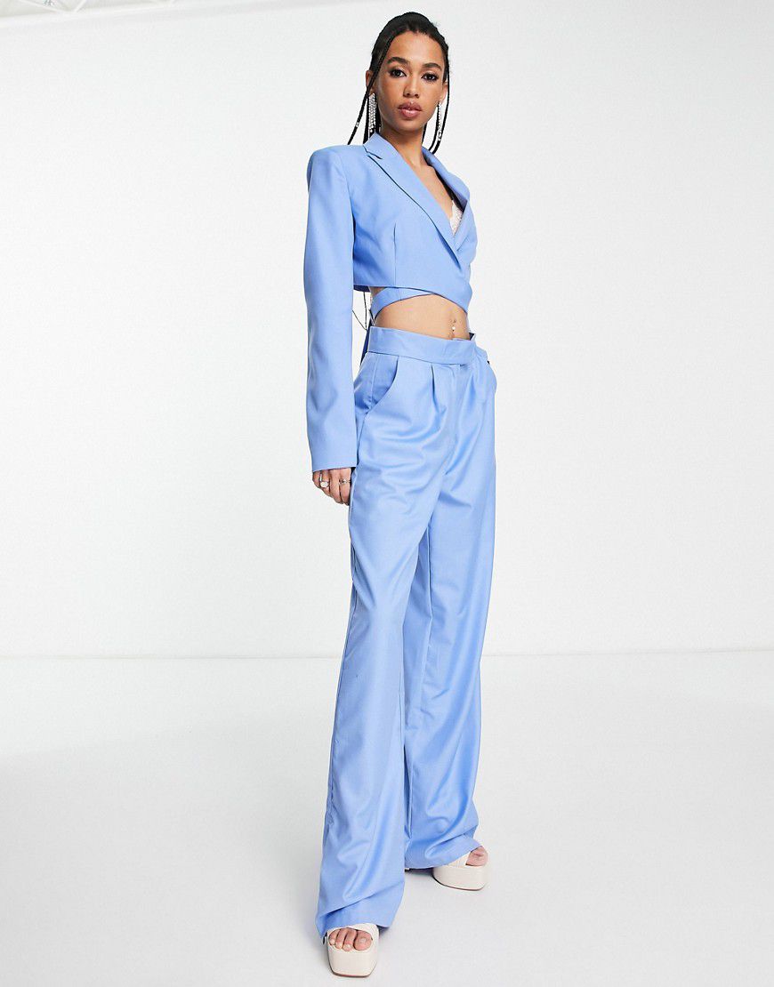 The Brand - Pantaloni comodi sartoriali blu fiordaliso con spacco con zip in coordinato - KYO - Modalova