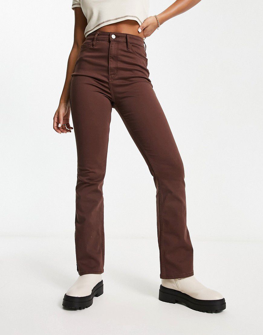 Jeans a zampa a vita alta marrone - Hollister - Modalova