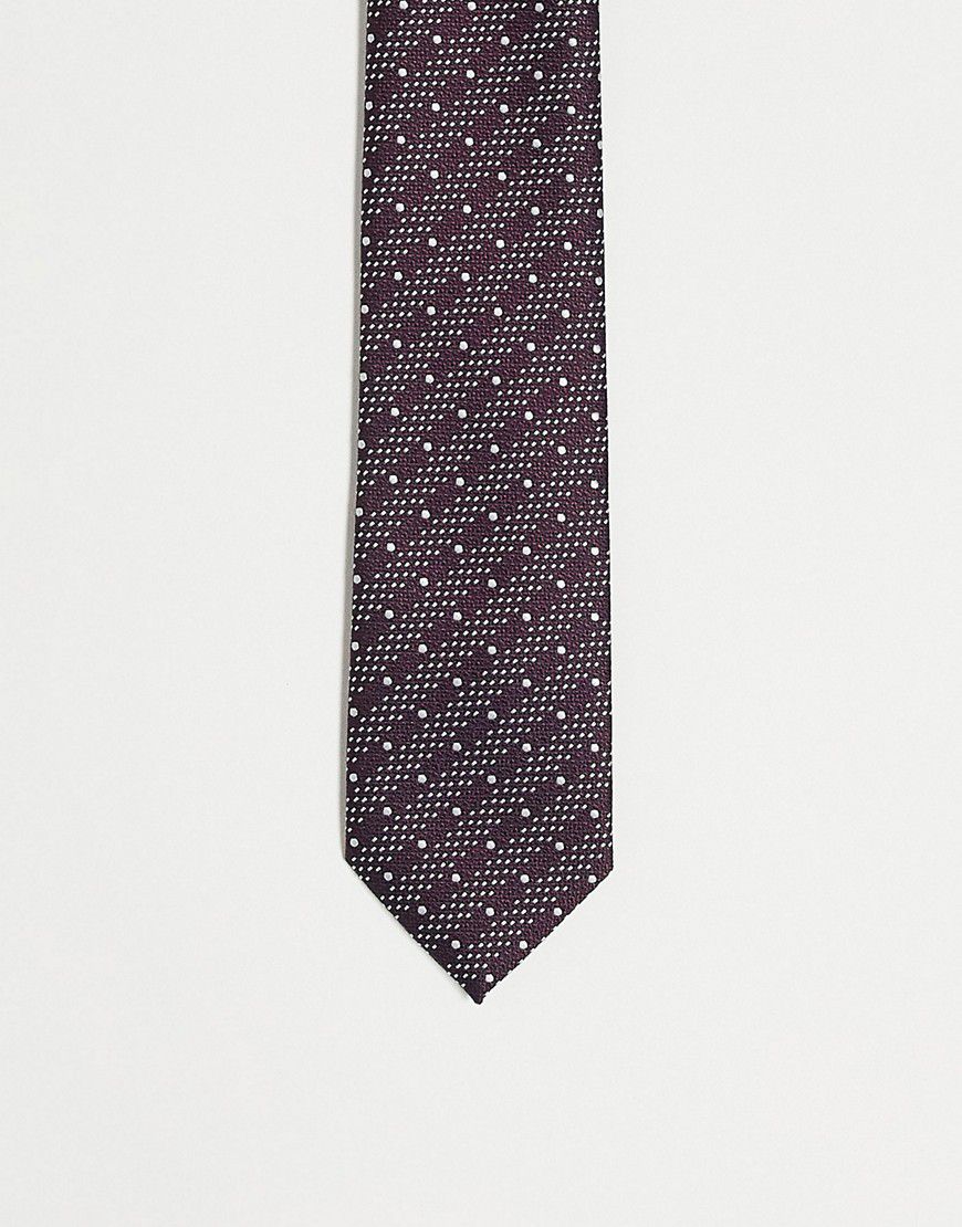 Cravatta bordeaux con stampa - Harry Brown - Modalova