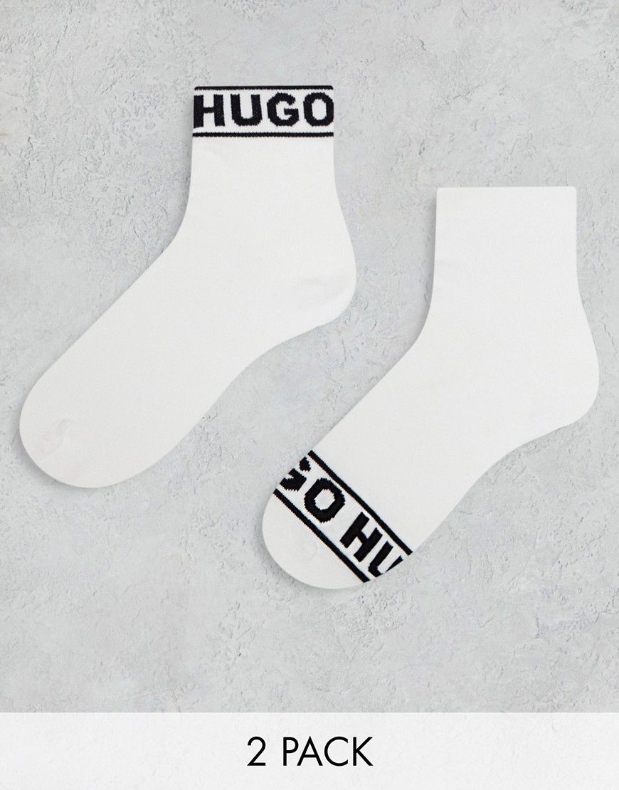 HUGO Bodywear - Confezione da 2 paia di calzini corti bianchi con logo - Hugo Red - Modalova