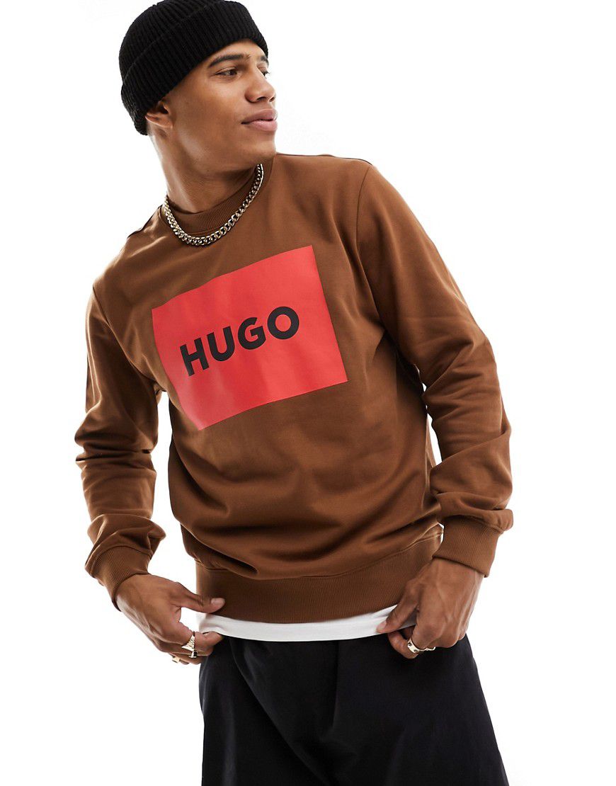 HUGO - Duragol - Felpa color ruggine con riquadro del logo - Hugo Red - Modalova