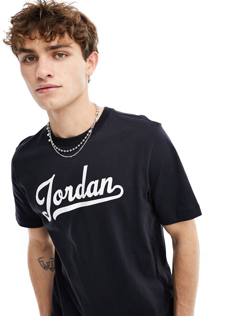 Jordan - T-shirt nera con logo-Nero - Jordan - Modalova
