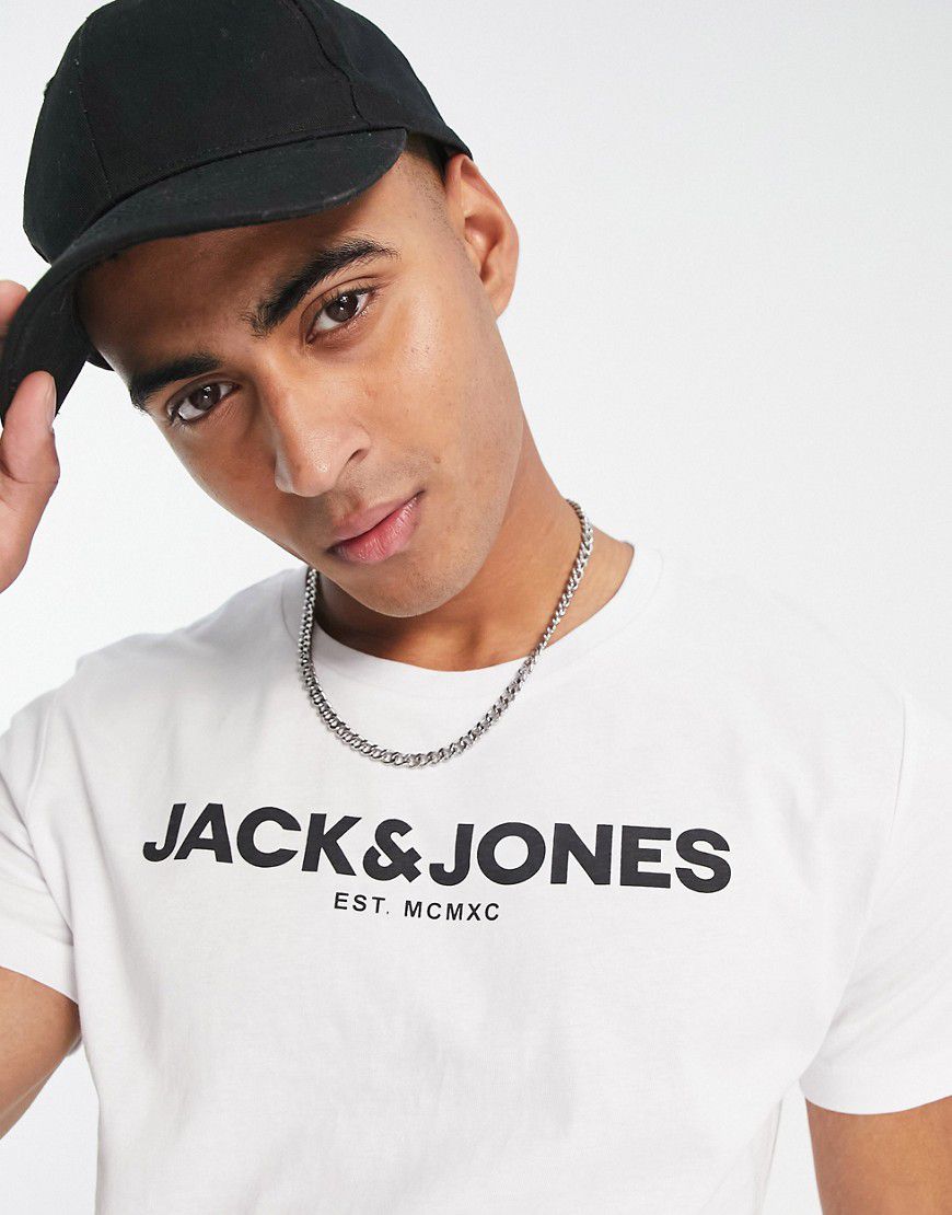 Jack and Jones - T-shirt bianca con logo - Jack & Jones - Modalova