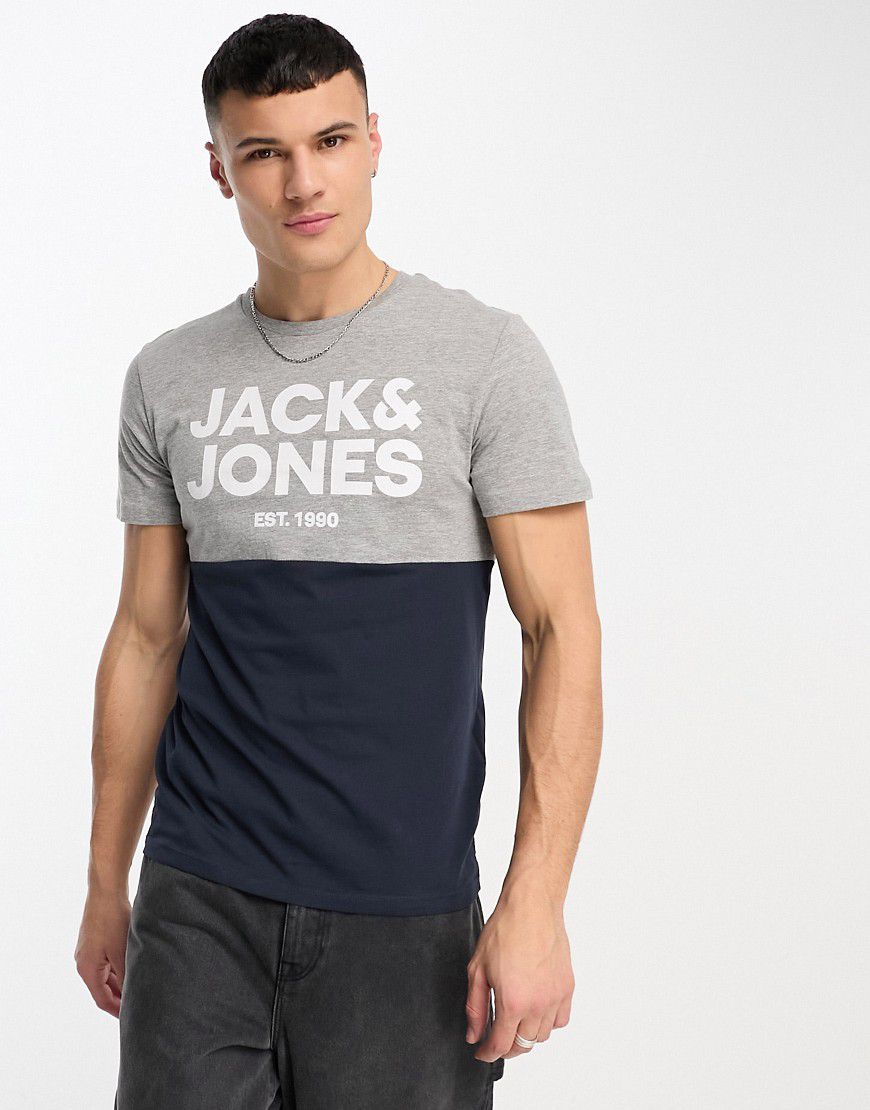 T-shirt colorblock chiaro e blu navy - Jack & Jones - Modalova