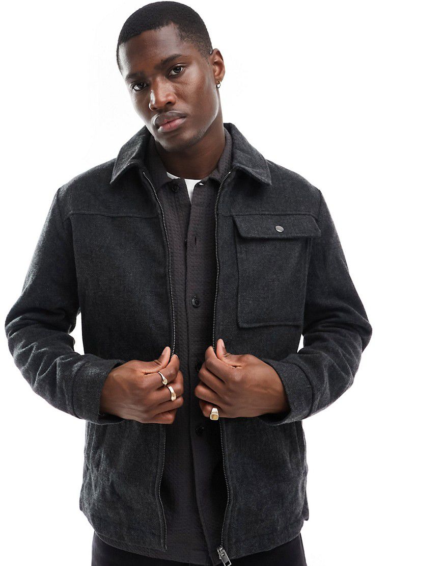 Camicia giacca grigia in lana sintetica - Jack & Jones - Modalova
