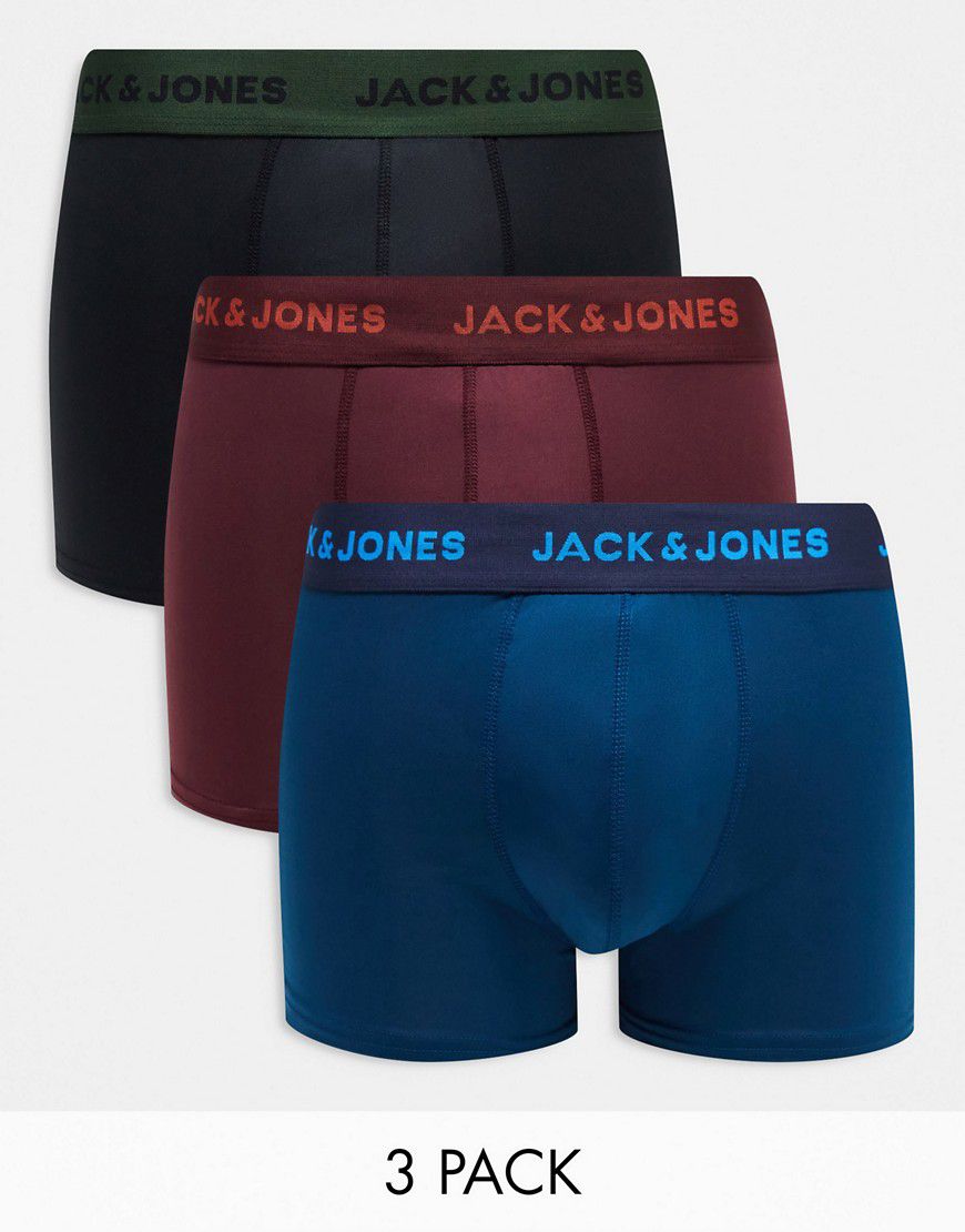 Confezione da 3 boxer aderenti neri, rossi e - Jack & Jones - Modalova