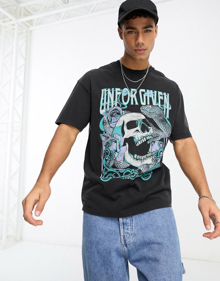 Originals - T-shirt oversize slavato con stampa "Unforgiven" - Jack & Jones - Modalova