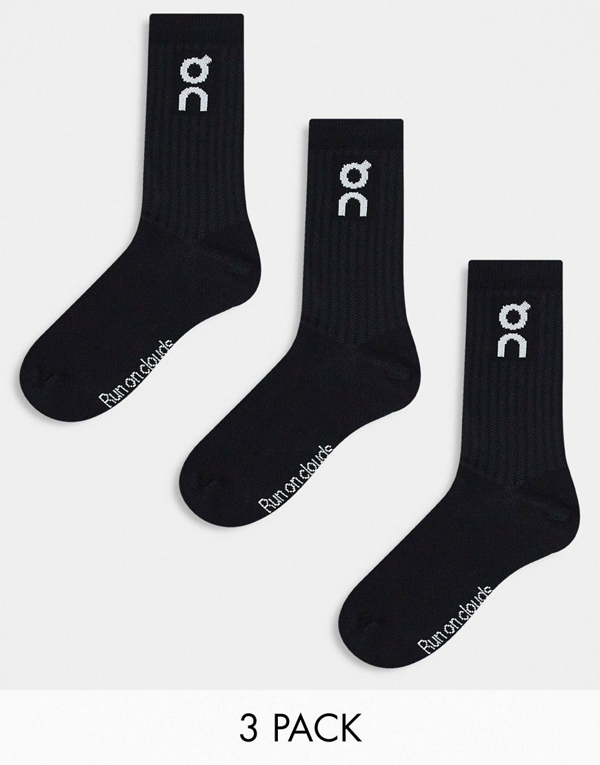 ON - Confezione da 3 paia di calzini neri con logo - On Running - Modalova