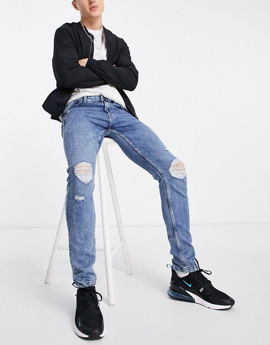 Sweat jeans elasticizzati slim fit con strappi - ONLY & SONS - Modalova
