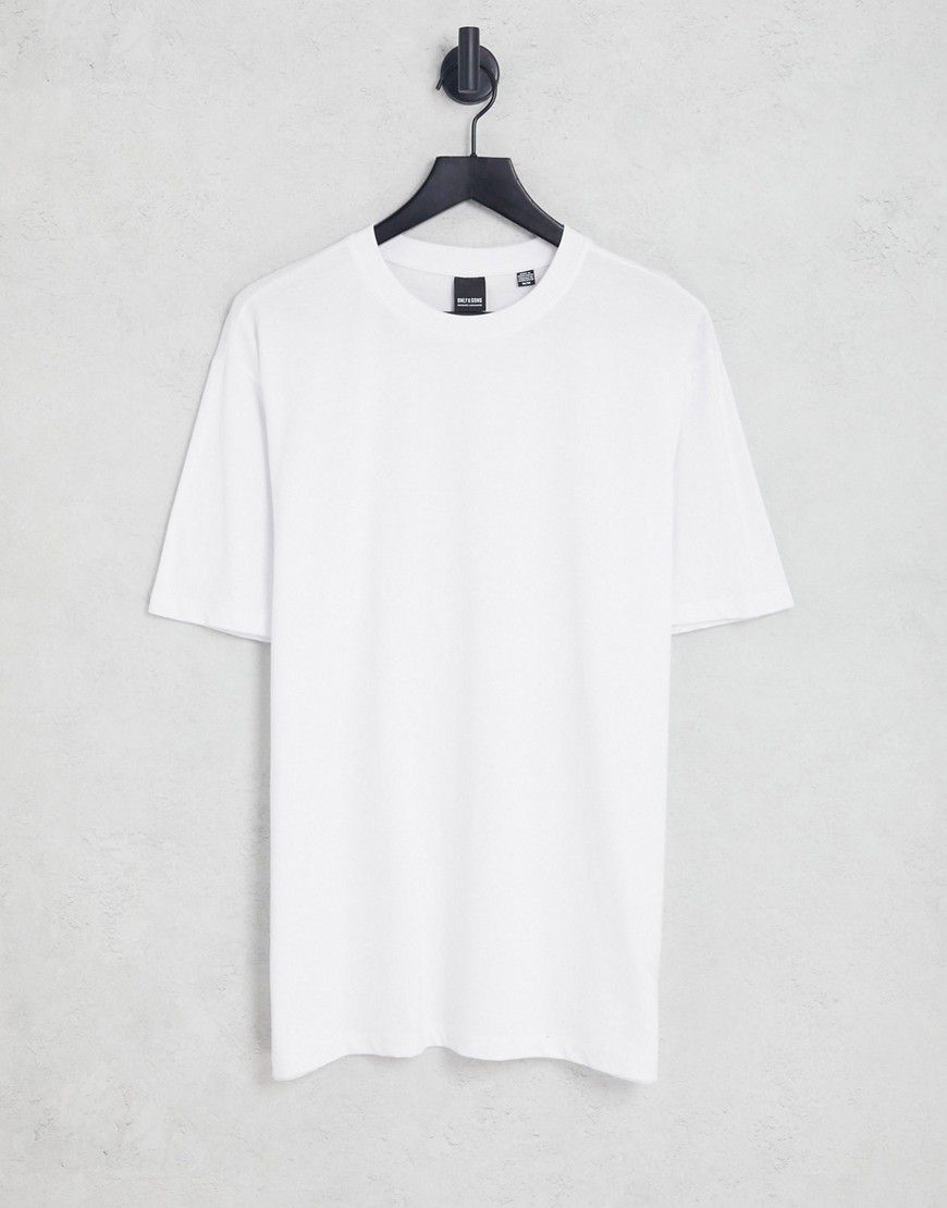 T-shirt bianca vestibilità comoda - ONLY & SONS - Modalova