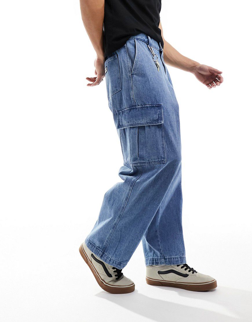 Jeans cargo larghi color indaco azzurro - Obey - Modalova