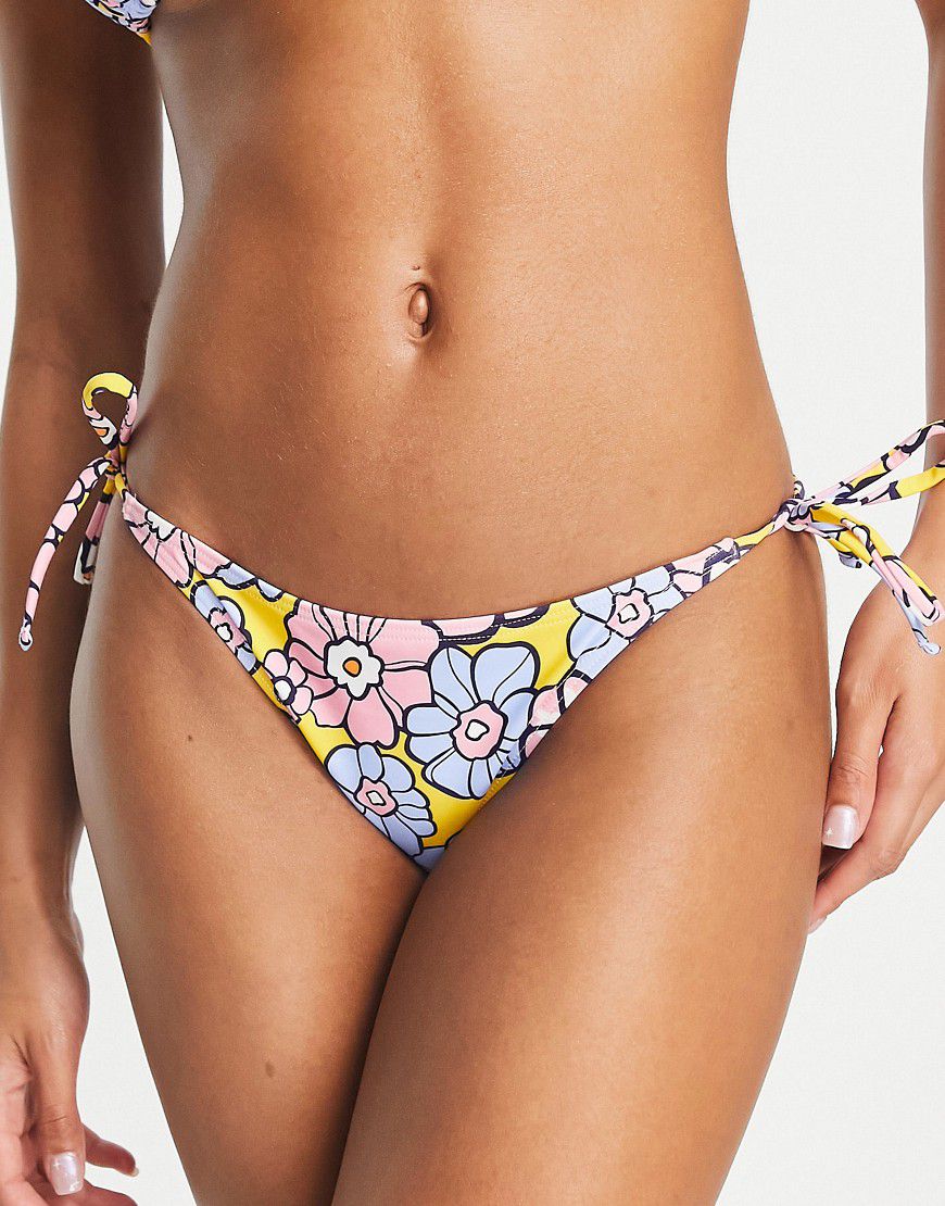 Slip bikini anni '70 a fiori in coordinato - Object - Modalova