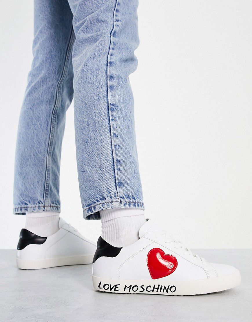 Sneakers cupsole bianche con cuore - Love Moschino - Modalova