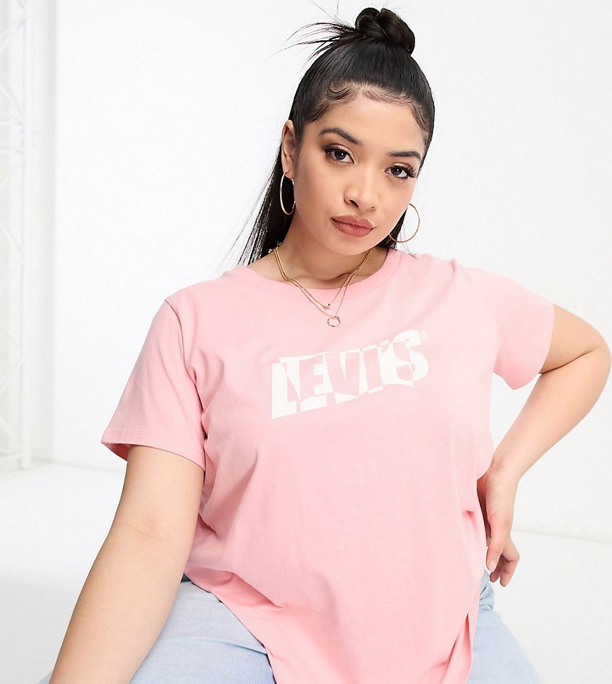 Levi's Plus - T-shirt con logo rosa - Levi's - Modalova