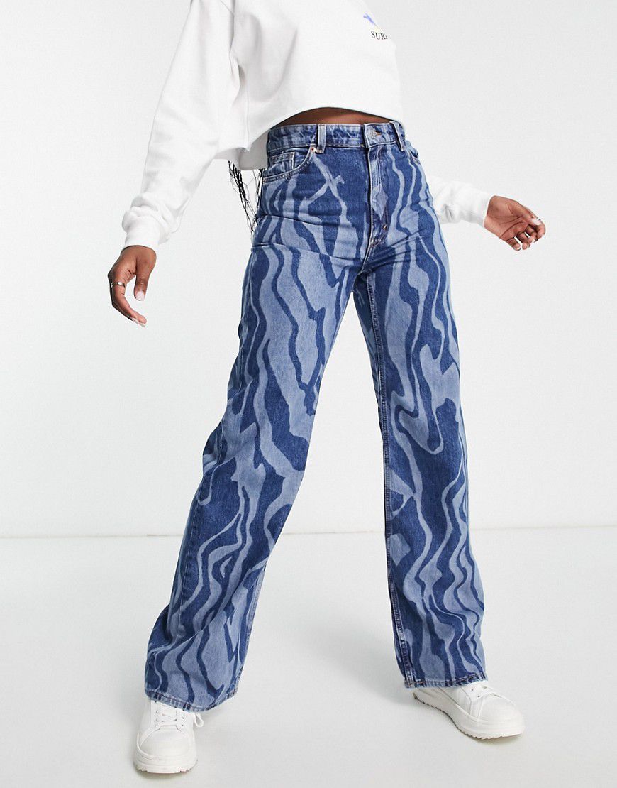 Yoko - Jeans con fondo ampio zebrato - Monki - Modalova